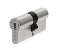 Cylindre double VMI - Longueur totale 80 mm (40 x 40 mm) + 4 Clés Variés - Laiton nickelé - VACHETTE - 20507000
