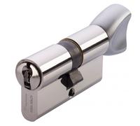 Cylindre double à bouton varié en laiton nickelé type HDI+ - 3 clés - 40XB40mm VACHETTE