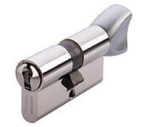 Cylindre double à bouton varié en laiton nickelé type HDI+ - 3 clés - 50XB40mm VACHETTE