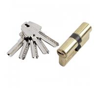 Tesa Assa Abloy T65D3030L: Cylindre européen T60, 30 x 30 mm, finition laiton, compatible serrures à profil européen, usage résidentiel et commercial, montage facile