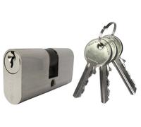 Cylindre jpm double entrée ovale PO55 laiton nickelé fourni avec 3 clés - JPM - CIS08210,02