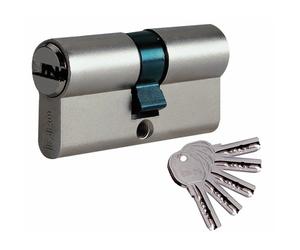 Cylindre double ISR6 s'entrouvrant - variure AGL697 - 45x45 mm - laiton nickelé ISEO