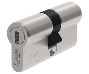 Cylindre double VMI - Longueur totale 80 mm (40 x 40 mm) + 4 Clés Variés - Laiton nickelé - VACHETTE - 20507000