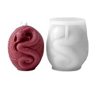 Cylindre en silicone sculpté serpent, forme de bougie, cylindrique, serpent, pour savon en résine époxy, qualité alimentaire