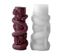 Cylindre en silicone sculpté serpent, forme de bougie, cylindrique, serpent, pour savon en résine époxy, qualité alimentaire