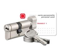 Cylindre européen haute sureté barillet serrure de porte 4 clés et carte propriété Thirard Transit 1 Taille - 30x30mm Bouton