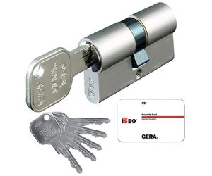 Cylindre européen nickelé Gera F9 varié 30 x 50 mm ISEO 82FA030509