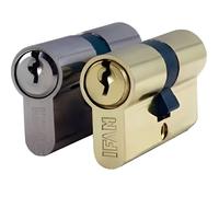 Cylindre européen nickelé IFAM - Série C - 40mm - 2 entrées - 3 clés incluses