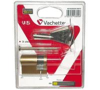 Vachette Demi-Cylindre de Serrure Mécanique V5 pour Porte - Une Entrée 30x10mm - Destiné aux Bureaux et aux Logements - Résistant Crochetage - 3 Clés - Installation Facile - Garantie 2 Ans - Laiton