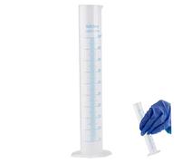 Cylindre gradué en plastique, tube à essai de 500 ml d'hydromètre avec échelle claire, cylindre de mesure portable pour les sciences la maison et l'école, laboratoire, 250 ml gradués