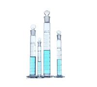 Cylindre gradué en verre de 100 ml avec bouchon, éprouvette graduée en verre, équipement de laboratoire de chimie(4PCS)