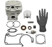Cylindre haute performance pour assemblage de piston pour tronçonneuse MS240 avec joints de construction - Kit de reconstruction de moteur de construction - Finition argentée - Puissance de sortie