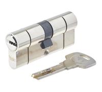 Yale Cylindre européen Série 2100 35/35 mm chrome poli double cylindre, 5 clés incluses, sécurité maximale pour portes d’entrée et blindées