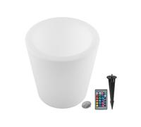 Pot lumineux - TECTAKE - Cylindre lumineux LED pot de fleur sceau à champagne 16 couleurs RGB et 5 modes d'éclairage - 38 x 40 cm