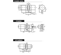 Cylindre monobloc SUPER-SURETE sans bille avec bouton 39,5 x 33,5mm BRICARD 714000