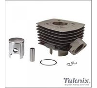 Cylindre piston mono segment Teknix pour mobylette Peugeot 103 FOX alu 6 transfert