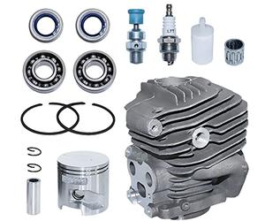 Cylindre Piston pour Husqvarna K760 K750 Découpeuse, AUMEL 51mm Cylindre + Piston + Vilebrequin + Roulement + Joint + Bougie Pièces Détachées 15 in 1 Kit, Remplacer 506 38 61-71