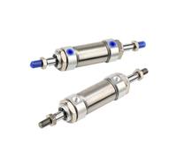 Cylindre pneumatique Double sortie, Mini cylindre en acier inoxydable MAD16/20/25x2 5/50/75/100/125/150/175/200/300(Stroke 75mm)
