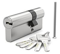 Cylindre profilé 25/45 Cylindre de serrure Euro Cylindre de serrure double face 70 mm Avec 5 clés en laiton