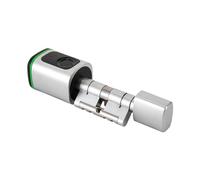 Cylindre Serrure Connectée Empreinte Digitale 60mm Tuya - Serrure Biométrique 100 Empreintes App Bluetooth - Cylindre Intelligent 4 Méthodes Déverrouillage Argent pour Appartement Hôtel Bureau