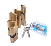 Cylindre Serrure Laiton Verrou à biais de cylindre porte 65 70 80 90 115mm AB clé anti-vol en laiton verrouillage noyau prolongé(100(50 50))