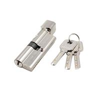 Cylindre Serrure Laiton Verrouillage de cylindre porte 1Set Biaké 70mm Entrée anti-vol en métal serrure avec 3 clés sécurité à la maison Verrou chambre coucher(A)