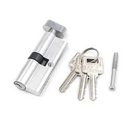 Cylindre Serrure Profilé Anti-PerçAge, Serrures de porte à cylindre rotation pouce, 2 pièces, en alliage Anti-tour laiton(Silver 70x29mm)