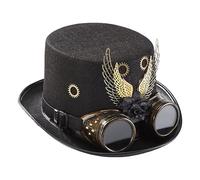 Cylindre Steampunk - Housse en feutre - Ornement d'engrenage en laiton - Style industriel - Vêtements classiques de jeu de rôle - Complément de tenue de carnaval - Casquette de l'ère mécanique pour