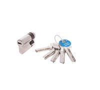 Cylindre T60 TESA profil EURO moyen de 50 x 10, leva R13, finition nickel 5 clés.