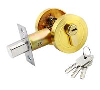 Cylindre unique Boulon mort Rond Porte Serrure Clé Entrée Arrêt Acier Inoxydable Pour 35 50 mm Avant Salle de Bain Chambre Porte Serrure Ronde