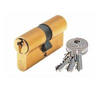 Vachette Cylindre de serrure FIRST – Double entrée 30x60 mm – 5 goupilles – 3 clés – Laiton