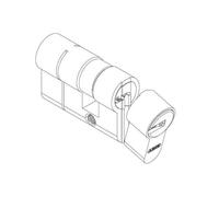 ABUS Cylindre D6PSN double entrée 40-40 mm Bkn Nickelé 82999
