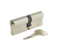 Yale YC500+ Cylindre de Serrure 40x40 mm pour Porte Extérieure/Entrée, 5 Goupilles, 3 Clés, Nickelé