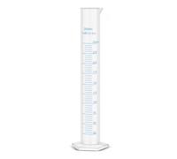 Cylindres de mesure de 250 ml, science Mesurer le tube à essai Flask Plastique Classe B Tolérance Cylindre gradué avec graduation en bleu imprimé