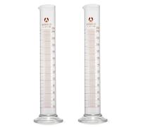Cylindres Graduée, JESTOOLO 2-Paquet Cylindre Gradué en Verre Borosilicaté 250ml, Verre Eprouvette Graduée Liquide de Mesure Outils pour Laboratoire Expériences Chimiques