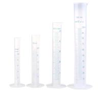 Cylindres Gradués en Plastique, Eprouvette de Mesure, Eprouvette Graduée Professionnel, Pour bricolage et laboratoires scientifiques, les outils de mesure du liquide 10ml, 25ml, 50ml, 100ml, 4pc