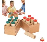 Cylindres sonores - Jouet éducatif sensoriel pour les tout-petits | Cylindres en bois pour associer le son pour améliorer les capacités d'écoute et auditives, idéales pour l'apprentissage