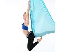 Cyllde Balançoire De Hamac De Yoga Aérien - Tissu élastique Durable pour L'entraînement Physique - Taille 2,8 X 1 M/9,2 X 3,3 Pieds - Accessoire Essentiel pour Les Amateurs De Yoga Aérien(Bleu Ciel)
