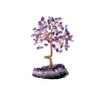 CYLLYKGIFT Amethyst Crystal Tree for Home Decor, Living Room Sculpture, Artificial Gemstone Decoration, Purple