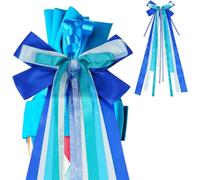 Cylocrya 1 nœud en Satin pour Cornet Scolaire, 60 x 20 cm, Ruban Satin, Bleu