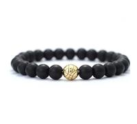 CYLRWSR Bracelet à breloques en coco pour homme - 6 mm - En grès bleu naturel - Oeil de tigre - Pierre Chakra - Braslet - Bois de yoga, 19cm, Pierre, Agate