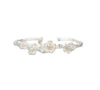 CYLRWSR Bracelet à perles rondes, style vintage coréen, style thaïlandais, plaqué argent, pour femme