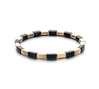 CYLRWSR Bracelet bohème en émail couleur arc-en-ciel en alliage de perles de forme multiple élastique pour femmes accessoires de bijoux, 19cm, Pierre, Agate