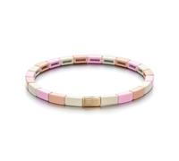 CYLRWSR Bracelet bohème en émail couleur arc-en-ciel en alliage de perles de forme multiple élastique pour femmes accessoires de bijoux