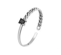 CYLRWSR Bracelet chaîne en oxyde de zirconium coréen, minimaliste, torsadé, plaqué argent vieilli, bracelet réglable pour femme
