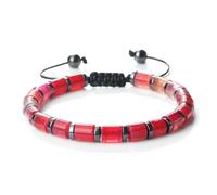 CYLRWSR Bracelet Cylindrique Perle Agate Oeil de Tigre Pierre Naturelle 6x6mm Bracelet Réglable Mode pour Femmes Hommes
