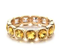 CYLRWSR Bracelet élastique en cristal de verre coloré rose pour femme, 19cm, Pierre, Agate