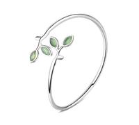CYLRWSR Bracelet en forme de feuille de bourgeon, style coréen, vert forêt douce, pour femme