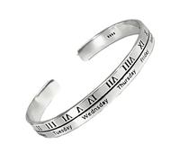 CYLRWSR Bracelet jonc vintage pour femme - 8 mm de large - Bracelet manchette ouvert avec jours de la semaine gravés, cuivre
