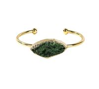 CYLRWSR Bracelet ouvert en fil de cuivre tissé à la main avec pierres précieuses naturelles incrustées de pierres précieuses, 19cm, Pierre, Agate